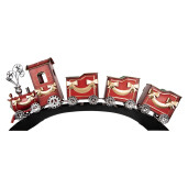 Trenulet Craciun metal multicolor 108x18x44 cm