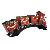 Trenulet Craciun metal multicolor 108x18x44 cm