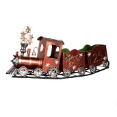 Trenulet Craciun metal multicolor 79x15x37 cm
