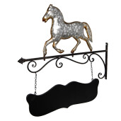 Decoratiune suspendabila Calut metal gri negru 66x3x67 cm