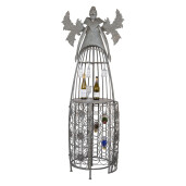 Suport sticle vin Inger metal gri 79x62x207 cm