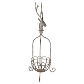 Cos decorativ Ren metal gri 28x28x68 cm