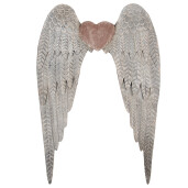 Decoratiune Aripi Inger metal gri maro 79x6x113 cm
