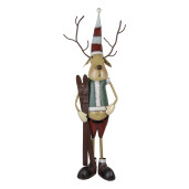 Figurina Ren Craciun metal multicolor 48x28x126 cm