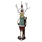 Figurina Ren Craciun metal multicolor 48x28x126 cm