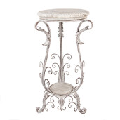Masuta lemn metal alb maro 40x40x75 cm