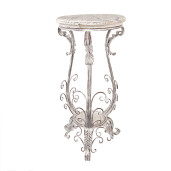 Masuta lemn metal alb maro 40x40x75 cm