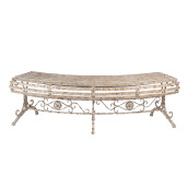 Banca gradina metal bej vintage 157x55x48 cm