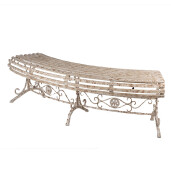 Banca gradina metal bej vintage 157x55x48 cm