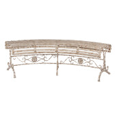 Banca gradina metal bej vintage 157x55x48 cm