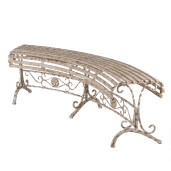Banca gradina metal bej vintage 157x55x48 cm