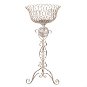 Suport ghiveci flori metal bej vintage Ø 39x85 cm
