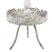 Platou decorativ supraetajat metal bej maro vintage Ø 36x104 cm