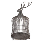 Colivie decorativa Ren metal gri Ø 26x50 cm