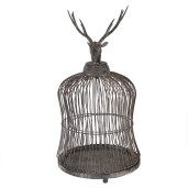 Colivie decorativa Ren metal gri Ø 26x50 cm