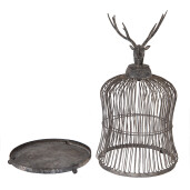 Colivie decorativa Ren metal gri Ø 26x50 cm