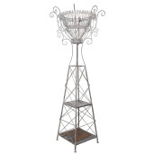 Suport ghiveci flori metal maro gri 89x89x230 cm