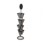 Suport ghivece flori metal gri maro Ø 36x165 cm