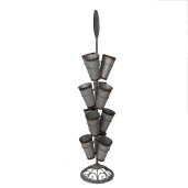 Suport ghivece flori metal gri maro Ø 36x165 cm