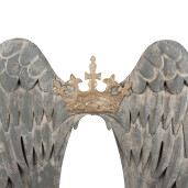 Decoratiune Aripi Inger, perete, metal gri auriu 46x4x65 cm
