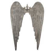 Decoratiune Aripi Inger, perete, metal gri auriu 46x4x65 cm