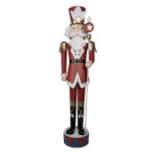 Figurina Mos Craciun metal multicolor 56x39x202 cm