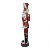Figurina Mos Craciun metal multicolor 56x39x202 cm