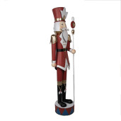 Figurina Mos Craciun metal multicolor 56x39x202 cm