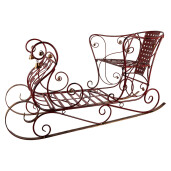 Sanie Craciun decorativa metal rosu 107x56x56 cm