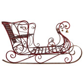 Sanie Craciun decorativa metal rosu 107x56x56 cm