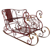 Sanie Craciun decorativa metal rosu 107x56x56 cm