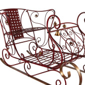 Sanie Craciun decorativa metal rosu 107x56x56 cm
