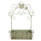 Suport ghivece flori metal verde vintage 44x15x58 cm