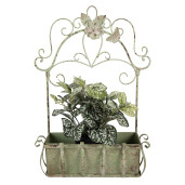 Suport ghivece flori metal verde vintage 44x15x58 cm