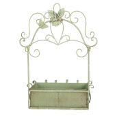 Suport ghivece flori metal verde vintage 44x15x58 cm
