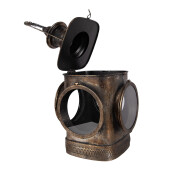 Felinar metal maro cupru 23x23x48 cm