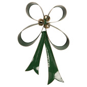 Decoratiune Craciun Fundita metal verde auriu 48x11x70 cm