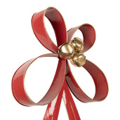 Decoratiune Craciun Fundita metal rosu auriu 37x9x55 cm
