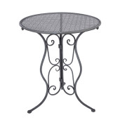 Set mobilier gradina masa, 2 scaune fier gri antracit Ø 60x71 cm / 50x40x93 cm (2)