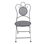 Set mobilier gradina masa, 2 scaune fier gri antracit Ø 60x71 cm / 50x40x93 cm (2)