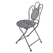 Set mobilier gradina masa, 2 scaune fier gri antracit Ø 60x71 cm / 50x40x93 cm (2)