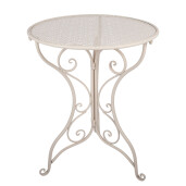 Set mobilier gradina masa 2 scaune fier alb Ø 60x74 / 50x40x92 cm (2)
