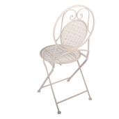 Set mobilier gradina masa 2 scaune fier alb Ø 60x74 / 50x40x92 cm (2)