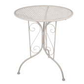Set mobilier gradina masa, 2 scaune fier alb  Ø 60x70 cm / 39x39x94 cm (2)