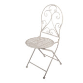 Set mobilier gradina masa, 2 scaune fier alb  Ø 60x70 cm / 39x39x94 cm (2)