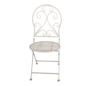 Set mobilier gradina masa, 2 scaune fier alb  Ø 60x70 cm / 39x39x94 cm (2)