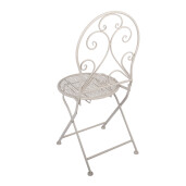 Set mobilier gradina masa, 2 scaune fier alb  Ø 60x70 cm / 39x39x94 cm (2)