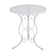 Set mobilier gradina masa, 2 scaune fier alb Ø 60x70 cm / 50x40x93 cm (2)