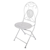 Set mobilier gradina masa, 2 scaune fier alb Ø 60x70 cm / 50x40x93 cm (2)