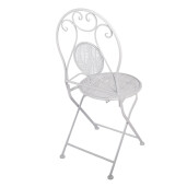 Set mobilier gradina masa, 2 scaune fier alb Ø 60x70 cm / 50x40x93 cm (2)